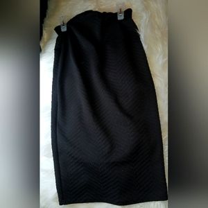 Black Patterened Pencil Skirt